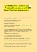 ATI RN Maternal Newborn CMS   Proctored Assessment with NGN Exam Questions and Answers   