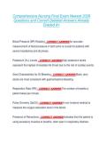 Comprehensive Nursing Final Exam Newest 2026  Questions and Correct Detailed Answers Already  Graded A&plus; 
