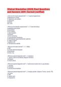 Clinical Simulation &lpar;2026&rpar; Real Questions and Answers 100&percnt; Correct &lpar;verified&rpar;