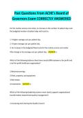 Past Questions From ACHE's Board of  Governors Exam CORRECTLY ANSWERED