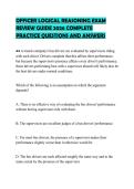 OFFICER LOGICAL REASONING EXAM  REVIEW GUIDE 2026 COMPLETE  PRACTICE QUESTIONS AND ANSWERS 