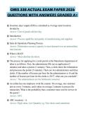 OMIS 338 ACTUAL EXAM PAPER 2026 QUESTIONS WITH ANSWERS GRADED A&plus;
