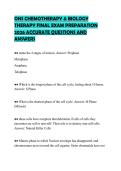 ONS CHEMOTHERAPY & BIOLOGY  THERAPY FINAL EXAM PREPARATION  2026 ACCURATE QUESTIONS AND  ANSWERS