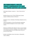 ONS CHEMOTHERAPY & BIOLOGY  THERAPY COMPREHENSIVE TEST BANK  2026 VERIFIED QUESTIONS AND ANSWERS 