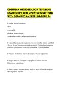 OPENSTAX MICROBIOLOGY TEST BANK  EXAM SCRIPT 2026 UPDATED QUESTIONS  WITH DETAILED ANSWERS GRADED A&plus; 