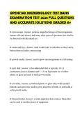 OPENSTAX MICROBIOLOGY TEST BANK  EXAMINATION TEST 2026 FULL QUESTIONS  AND ACCURATE SOLUTIONS GRADED A&plus;