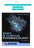 Test Bank for Basic and Clinical Pharmacology 14th Edition  by Bertram G&period; Katzung   Chapters 1 - 66 Complete