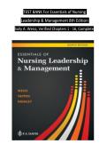 TEST BANK For Essentials of Nursing  Leadership & Management 8th Edition   Sally A&period; Weiss&comma; Verified Chapters 1 - 16&comma; Complete 