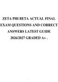 ZETA PHI BETA ACTUAL FINAL EXAM QUESTIONS AND CORRECT ANSWERS LATEST GUIDE 2026&sol;2027 GRADED A&plus; &period;