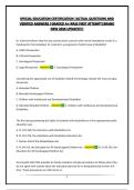 SPECIAL EDUCATION CERTIFICATION &vert;ACTUAL QUESTIONS AND VERIFIED ANSWERS &vert;GRADED A&plus;&vert;PASS FIRST ATTEMPT&vert;BRAND NEW 2026 UPDATE&excl;&excl;&excl;&excl;