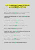 ACE Health Coach Exam QUESTIONS  AND CORRECT ANSWERS