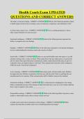 Health Coach Exam UPDATED  QUESTIONS AND CORRECT ANSWERS