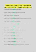Health Coach Exam UPDATED ACTUAL  QUESTIONS AND CORRECT ANSWERS