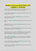 Health Coach Exam QUESTIONS AND  CORRECT ANSWERS