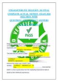 STRAIGHTERLINE RELIGION 101 FINAL    COMPLETE ACTUAL NEWEST  EXAM 2026  SOLUTION WITH    QUESTIONS AND CORRECT ANSWERS    ALREADY GRADED A