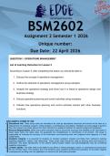 BSM2602 Assignment 2 &lpar;ANSWERS&rpar; Semester 1 2026 - DISTINCTION GUARANTEED