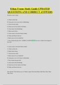 Ethan Frome Study Guide UPDATED  QUESTIONS AND CORRECT ANSWERS
