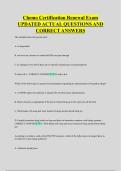 Chemo Certification Renewal Exam  UPDATED ACTUAL QUESTIONS AND  CORRECT ANSWERS