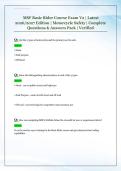  MSF Basic Rider Course Exam V2 &vert; Latest  2026&sol;2027 Edition &vert; Motorcycle Safety &vert; Complete  Questions & Answers Pack &vert; Verified 