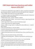 CMPC Study Guide Exam Questions and Verified Answers &lpar;2026&ndash;2027&rpar; &ndash; Complete Preparation Material