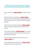 NURS 225 Final Exam Newest 2026 Questions  and Correct Detailed Answers Already Graded A&plus; 