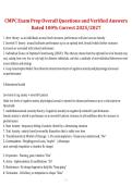 Package deal for CMPC Practice Test Exam Questions and Verified Answers &ndash; Updated 2026&sol;2027 Complete Study Guide