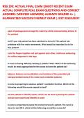 NSG 200&colon; ACTUAL FINAL EXAM &vert;&vert;MOST RECENT EXAM  ACTUAL COMPLETE REAL EXAM QUESTIONS AND CORRECT  ANSWERS &lpar;VERIFIED ANSWERS&rpar; ALREADY GRADED A&plus; &vert;  GUARANTEED SUCCESS&excl;&excl; NEWEST EXAM &vert; JUST RELEASED&excl;&excl;