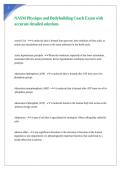 NASM Physique and Bodybuilding Coach newest Exam with accurate detailed solutions