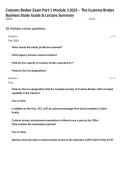 Customs Broker Exam Part 1 Module 3 2025 &ndash; The Customs Broker Business Study Guide & Lecture Summary