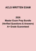 ACLS Written Exam 2026 Questions and Answers PDF &vert; Practice Test & Certification Study Guide
