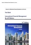Test Bank for International Financial Management 14th Edition By Jeff Madura &vert;All Chapters 1 - 21&vert; Complete Guide A&plus;