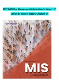 TEST BANK For Management Information Systems&comma; 11th  Edition by Hossein Bidgoli&comma; Chapters  14