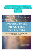 Test Bank For Evidence-Based Practice for Nurses&colon;  Appraisal and Application of Research 5th Edition by  Schmidt&comma; Brown   Chapters 1 - 19 