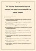 Ohio Wastewater Operator Class A ACTUAL EXAM QUESTIONS AND CORRECT DETAILED ANSWERS LATEST UPDATE THIS YEAR