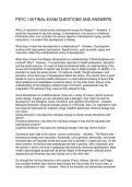 PSYC 140 FINAL EXAM QUESTIONS AND ANSWERS