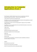 Introduction to Computer Applications-Exam 1