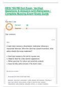 HESI 799 RN Exit Exam  Verified Questions & Answers with Rationales &vert; Complete Nursing Exam Study Guide