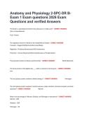 Anatomy and Physiology 2-SPC-DR B-Exam 1 Exam questions 2026 Exam Questions and verified Answers 