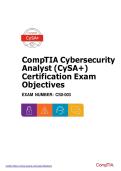 CompTIA CySA&plus; CS0-003 Exam Objectives and Key Concepts Review&vert; 2026 Update &vert; 100&percnt; Correct&period;