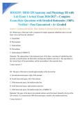 BIOS255 &sol; BIOS 255 Anatomy and Physiology III with Lab Exam 1 Actual Exam 2026&sol;2027 &ndash; Complete Exam-Style Questions with Detailed Rationales &vert; 100&percnt; Verified &ndash; Pass Guaranteed &ndash; A&plus; Graded