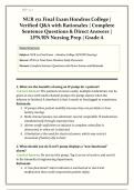NUR172 &sol; NUR 172 Final  Exam &lpar;Latest 2026&sol; 2027&rpar;&colon; Intravenous Therapy for the Practical Nurse &vert; Questions and Verified Answers &vert; Grade A - Hondros