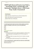 NRNP 6568 Advanced Practice Care Week 5 Knowledge Check &vert; Verified Q&A with Rationales &vert; APRN Exam Prep &vert; Grade A Guaranteed