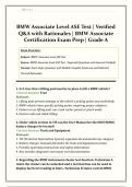 BMW Associate Level ASE Test &vert; Verified Q&A with Rationales &vert; BMW Associate Certification Exam Prep &vert; Grade A Guaranteed