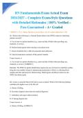 RN Fundamentals Exam Actual Exam 2026&sol;2027 &ndash; Complete Exam-Style Questions with Detailed Rationales &vert; 100&percnt; Verified &ndash; Pass Guaranteed &ndash; A&plus; Graded