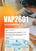 VAP2601 Assignment 1 Semester 1 ANSWERS 2026 - Due 21 April 2026