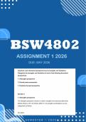 BSW4802 Assignment 1 2026 - Distinction &vert; Due May 2026