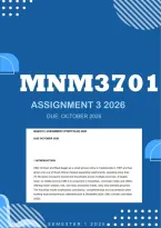 MNM3701 Assignment 3 Portfolio 2026 - Due October 2026