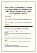 Sales Technology Final Exam &vert;  COMPLETE STUDY PACK