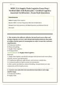 MSSC CLA Supply Chain Logistics Exam Prep &vert;  Verified Q&A with Rationales &vert; Certified Logistics  Associate Certification &vert; Exam-Style Questions  