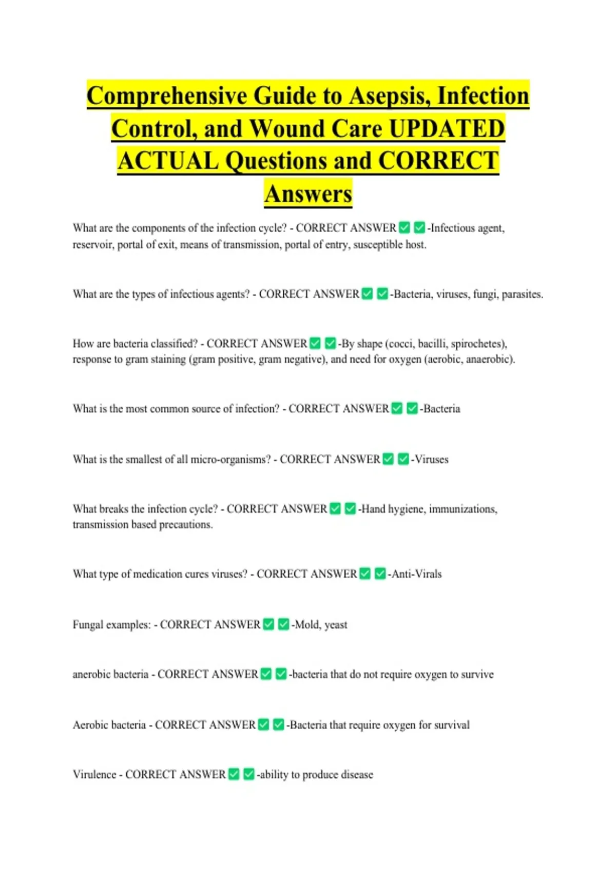 Comprehensive Guide to Asepsis, Infection Control, and Wound Care ...